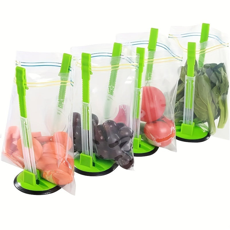 Bag Holder For Plastic Bags, Sandwich Holder, Food Storage Bags Clip, Best Opener For Freezer & Storage Baggie, Ideal Plastic Kitchen Gadget, No Hassle Cooking Solutions For A Clean Pour