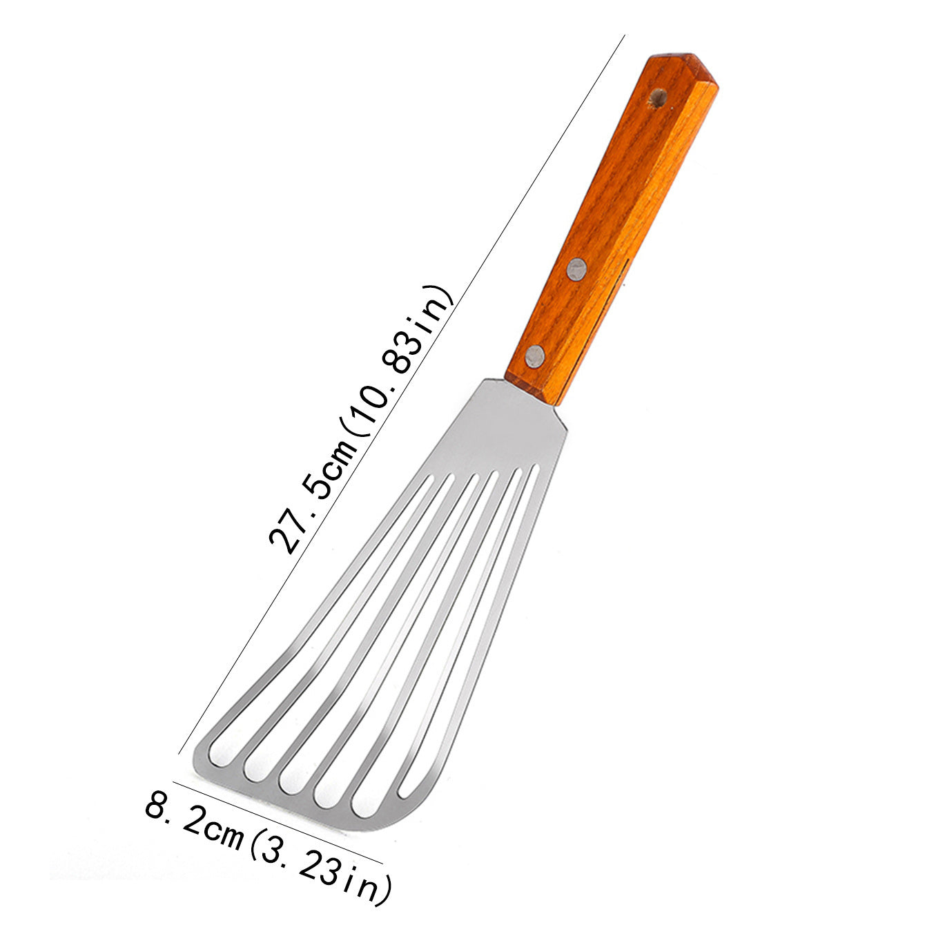 1pc Stainless Steel Frying Shovel For Egg Steak Fish Slice; Non-slip Frying Spatula; Leaky Shovel; Cookware; Kitchen Supplies