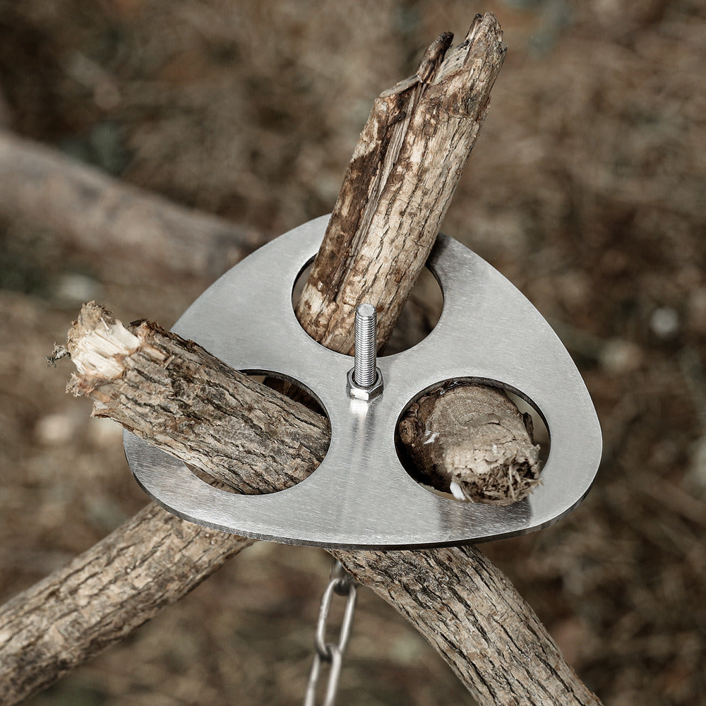 Camping Tripod Board with Adjustable Chain for Hanging Cookware