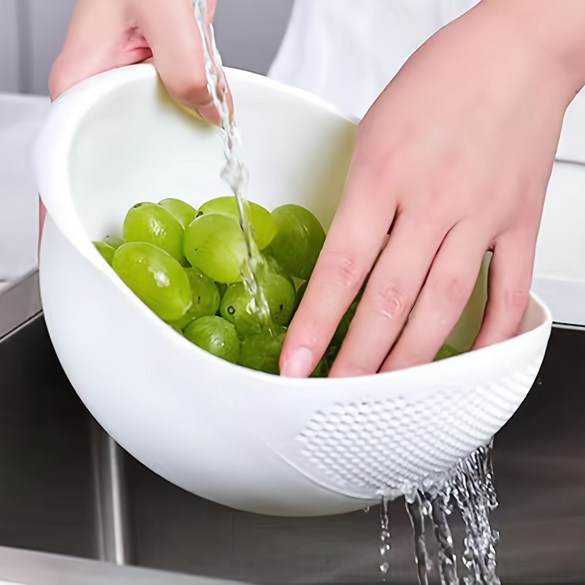 1pc/2pcs/3pcs Multi-Functional Kitchen Washing Basket Basin - Drain Water, Wash Rice, Perfect For Cleaning Vegetables And Fruits, And More With Convenient