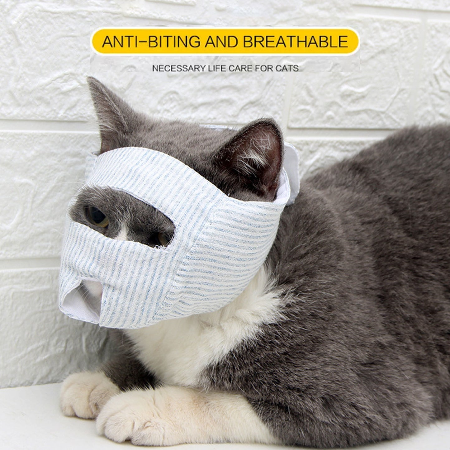 Breathable Cat Muzzle Anti Bite Kitten Muzzles Mask Cats Bathing Grooming Bag Pet Supplies