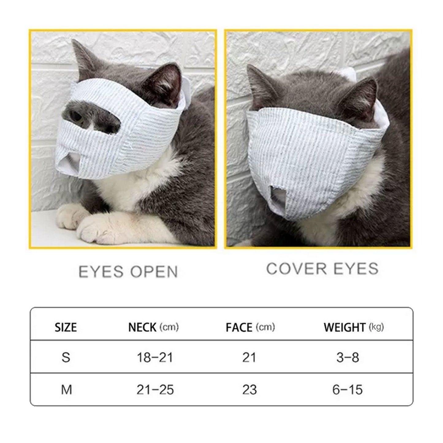 Breathable Cat Muzzle Anti Bite Kitten Muzzles Mask Cats Bathing Grooming Bag Pet Supplies