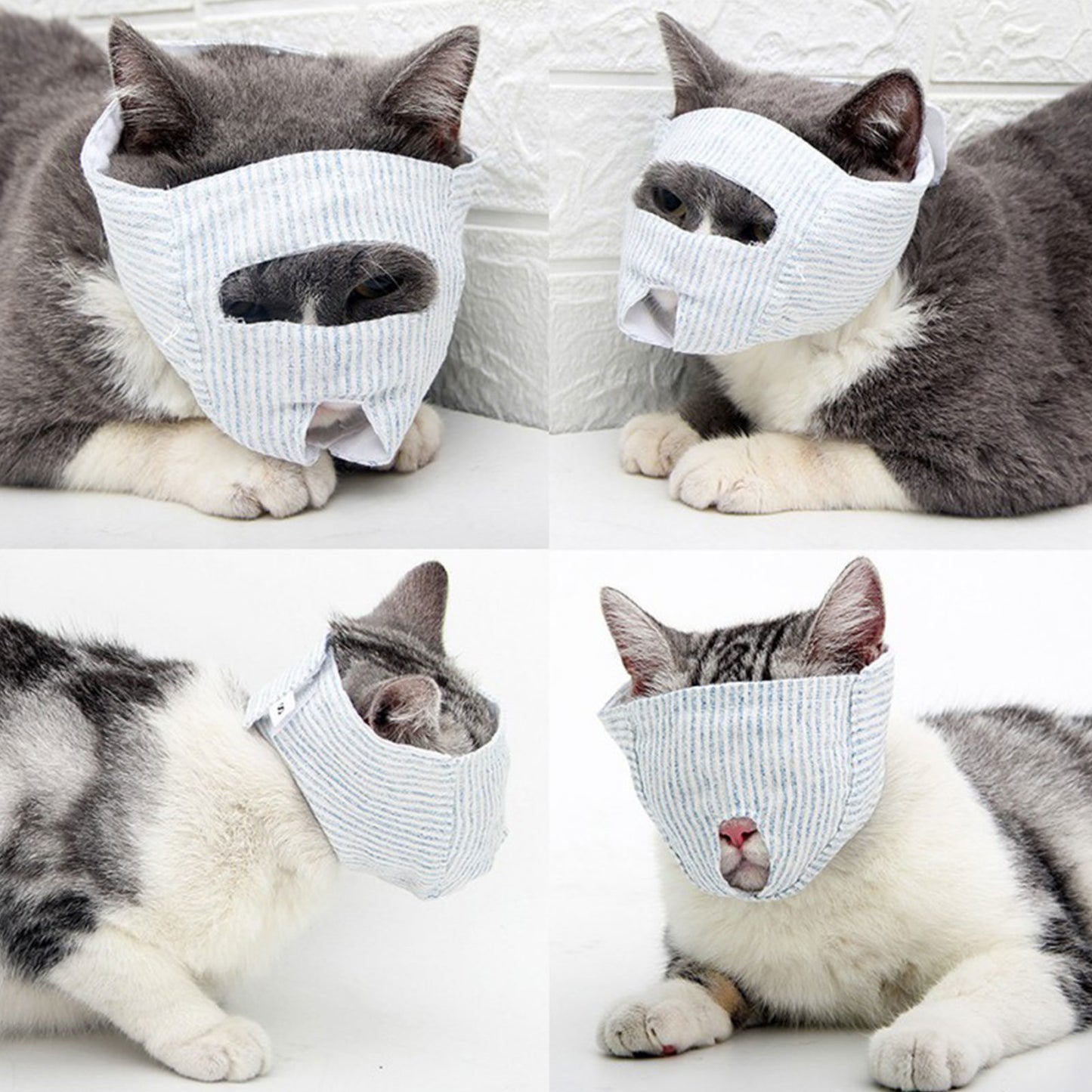 Breathable Cat Muzzle Anti Bite Kitten Muzzles Mask Cats Bathing Grooming Bag Pet Supplies