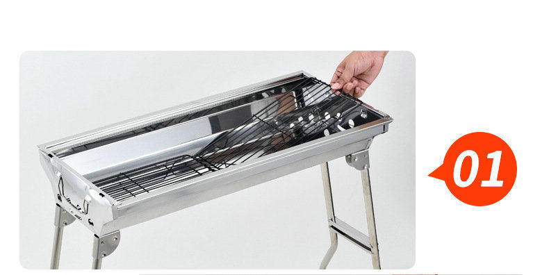 Foldable Stainless Steel Charcoal Barbecue Grill