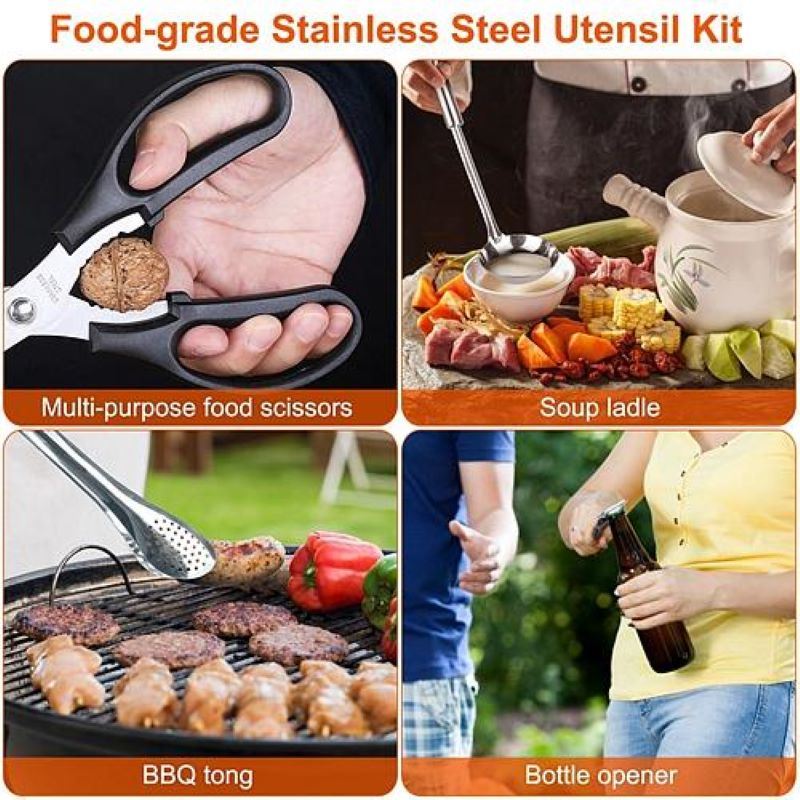 Camping Cooking Utensil Kit Portable Picnic Cookware