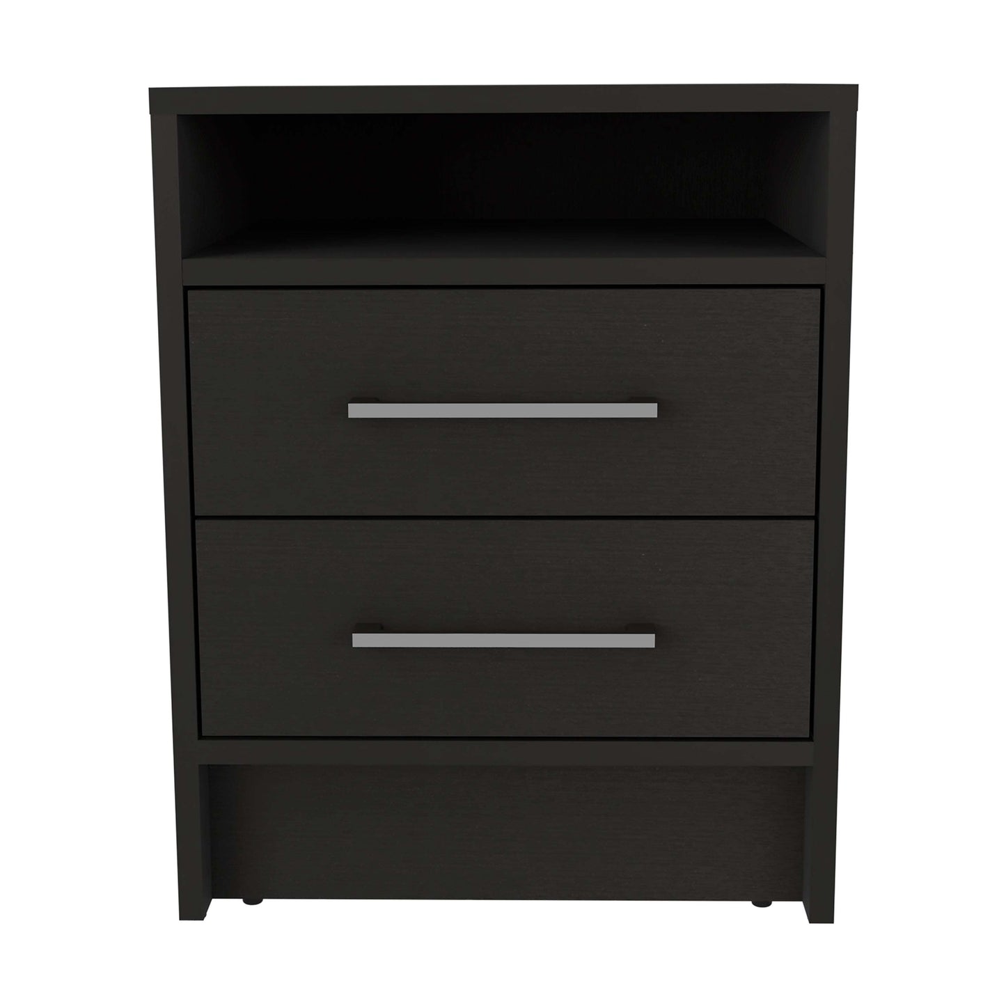 Benson 2 Piece Bedroom Set, Nightstand + Drawer Dresser, Black / Light Oak