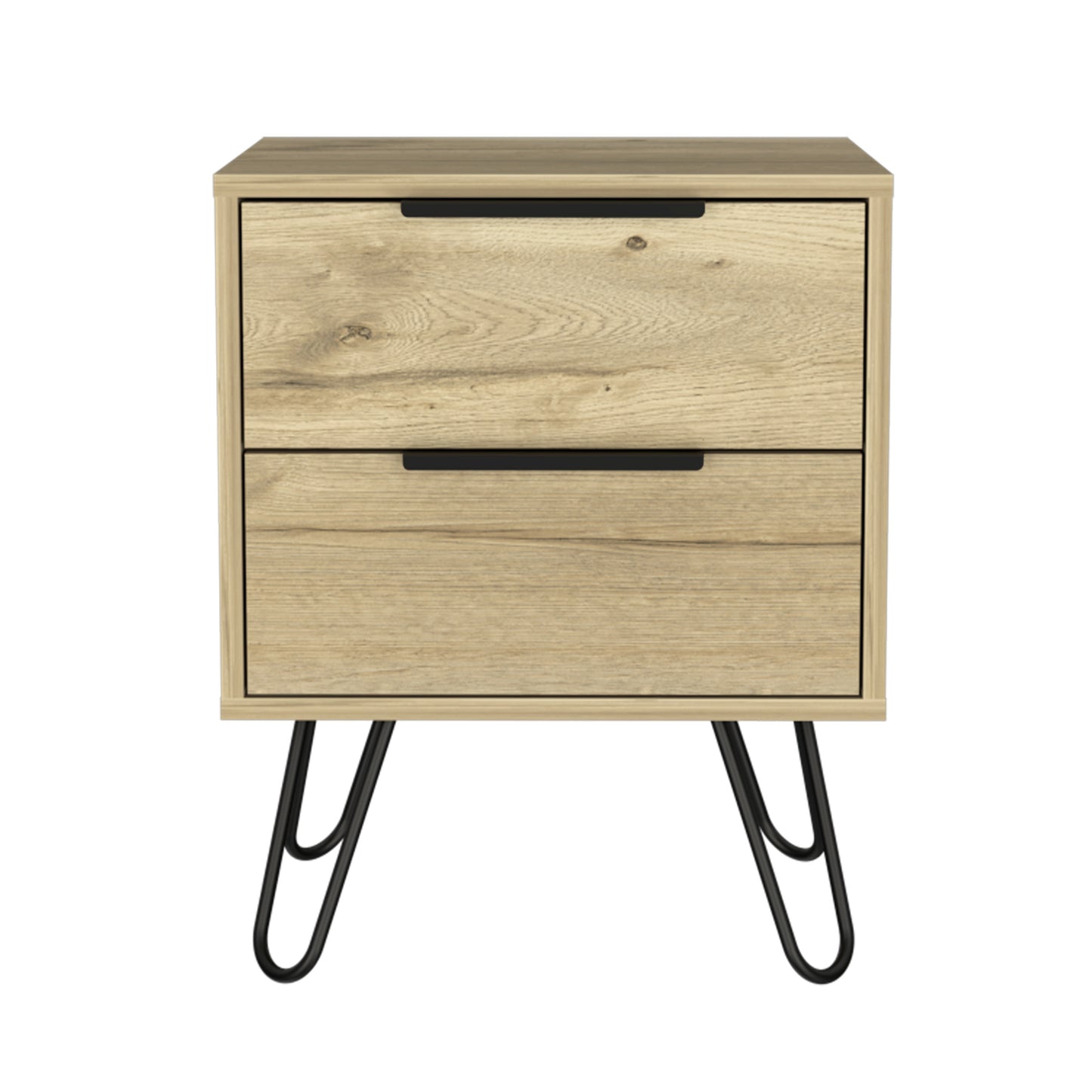 Mansfield 2-Drawer Rectangle Nightstand Light Oak