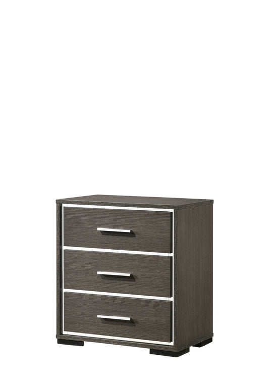 ACME Escher Nightstand w/USB Dock, Gray Oak 27653