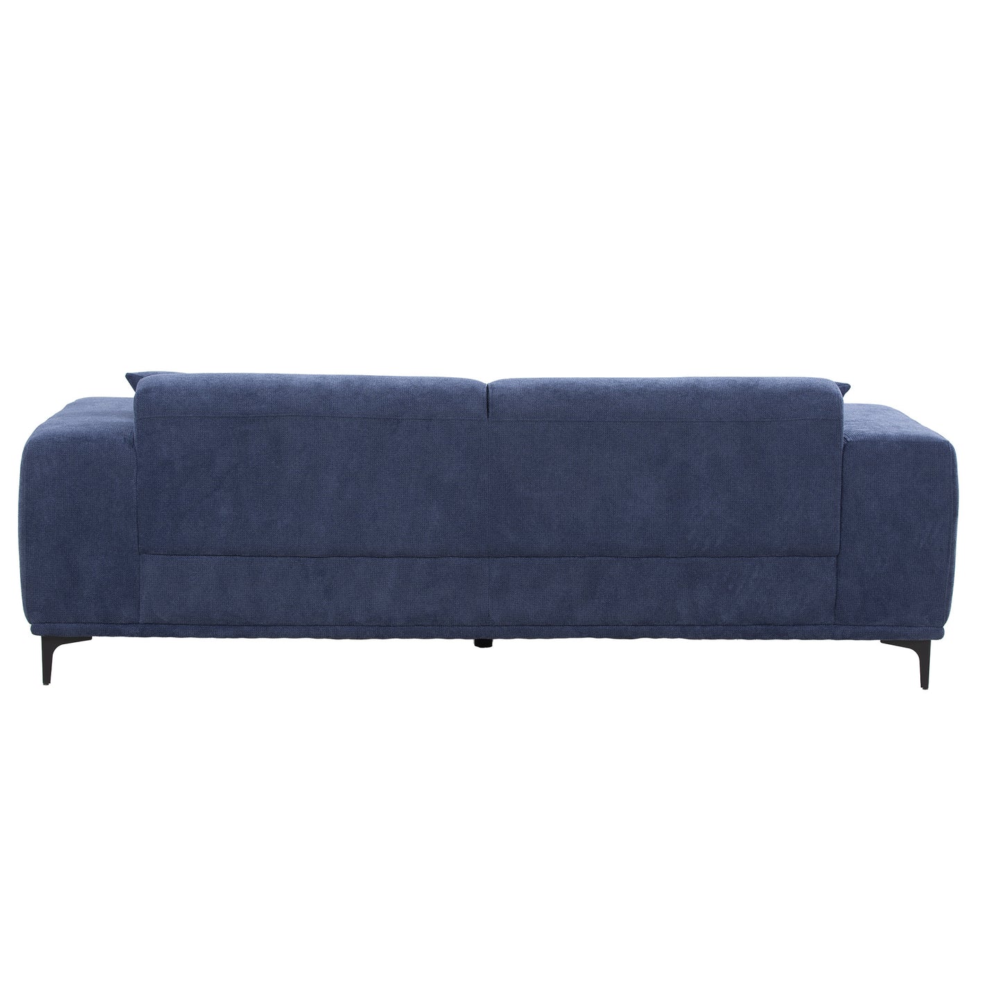 90'' Mid-Century 3 Seater Sofa with 2 Stretchable Walnut Pad Modern Fabric Upholstered Sofa for livingroom lobby office Blue