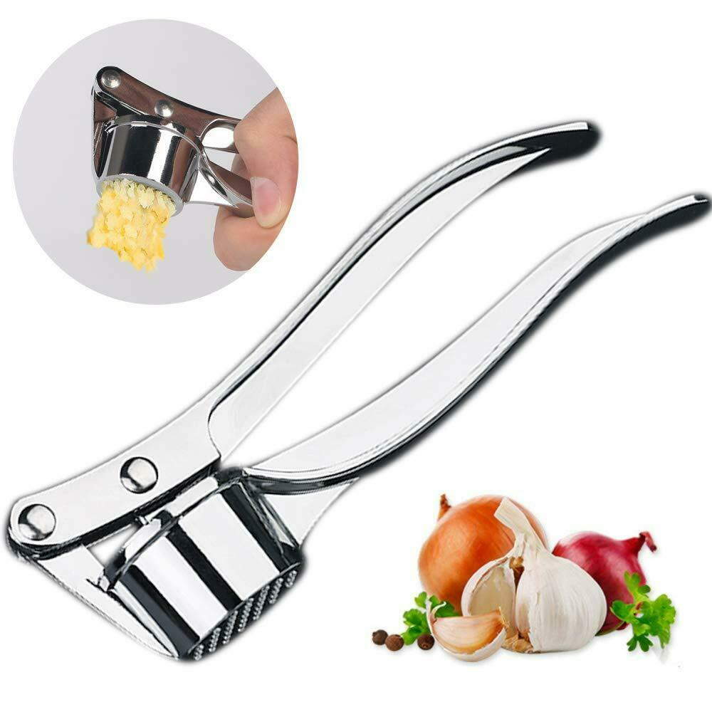 Home Stainless Steel Small Garlic Press Crusher Mincer Chopper Peeler Squeeze Cutter