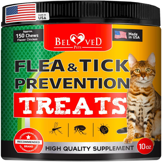 Flea and Tick Prevention Chewable Pills for Dogs and Cats Revolution Oral Flea Treatment for Pets Pest Control Natural Defense Chewables Small Tablets Chicken FLavor for Cats