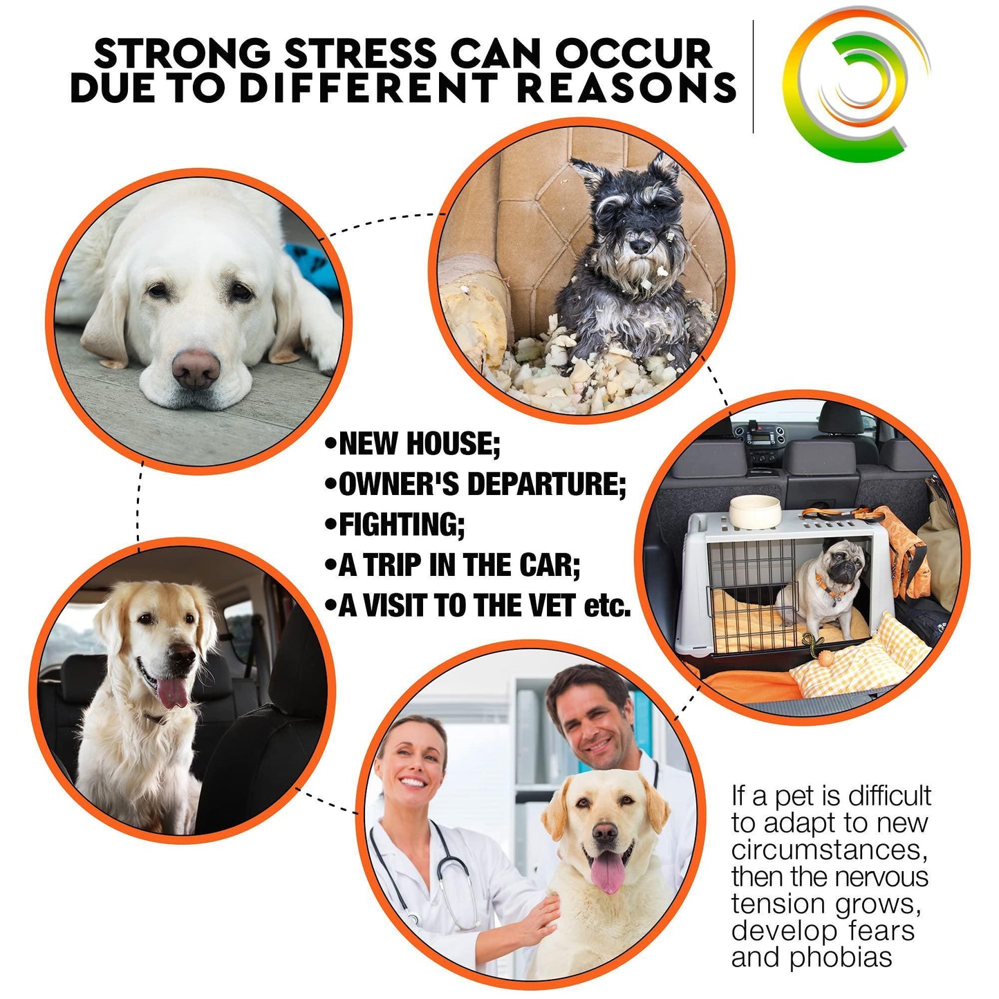 Calming Collar for Dogs Improved DE Stress Formula Reduces Anxiety During Travel Fireworks Thunder Vet Visits Helps to Relieve Stress Scratching Fighting Hiding