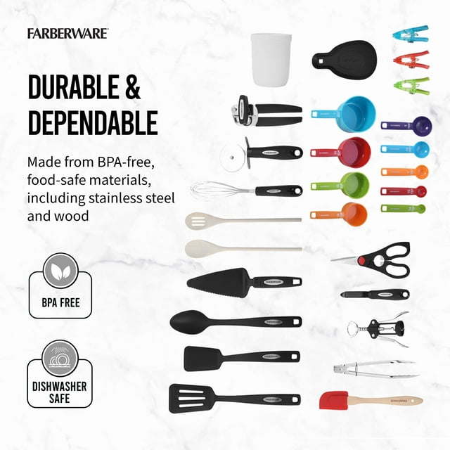 28-piece Kitchen Utensil & Gadget Set in Assorted Colors