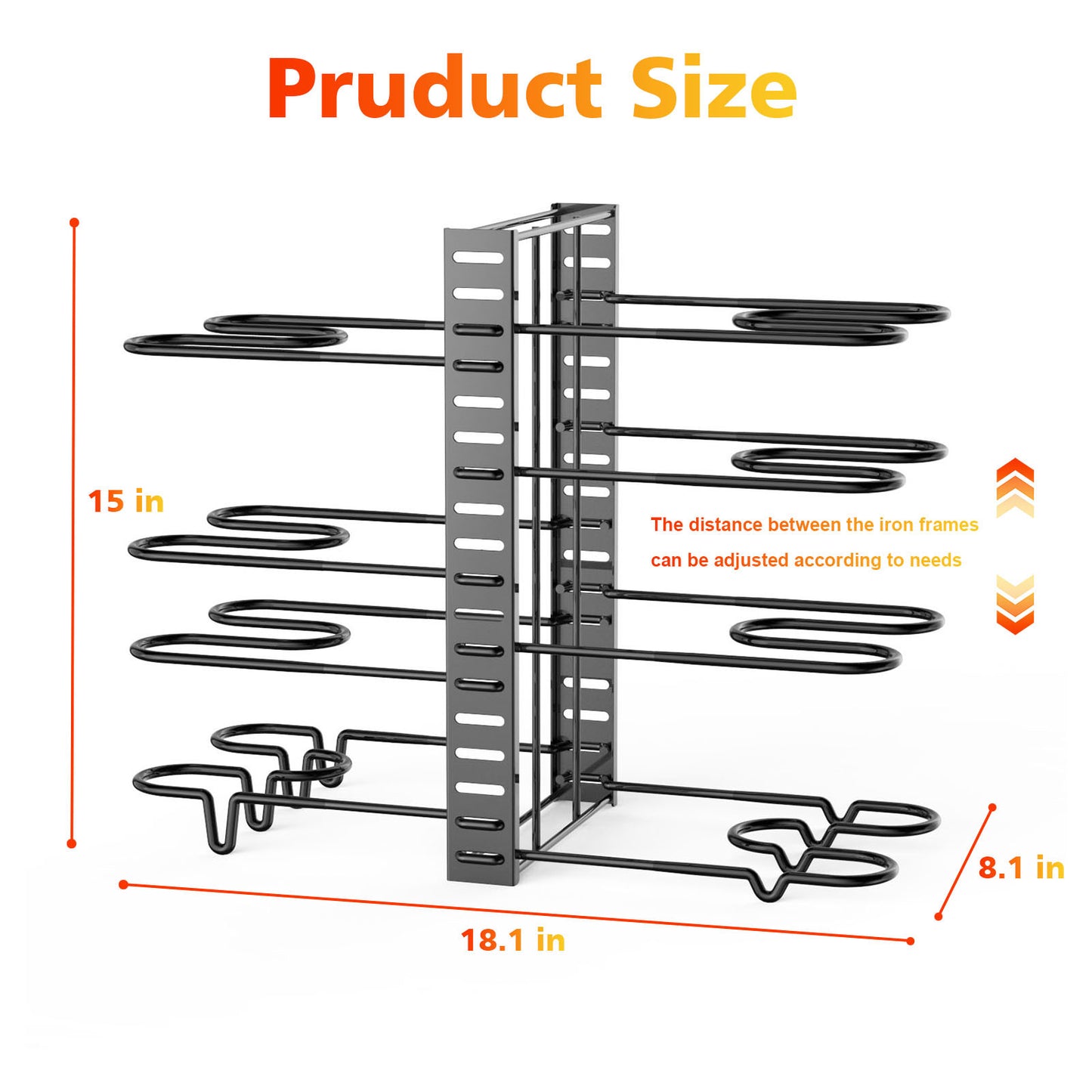 Pot and pan organizer, Pot Lid Holders & Pan Rack, Multiple DIY methods 8 tier pot racks, adjustable kitchen organization and storage for pots and pans.