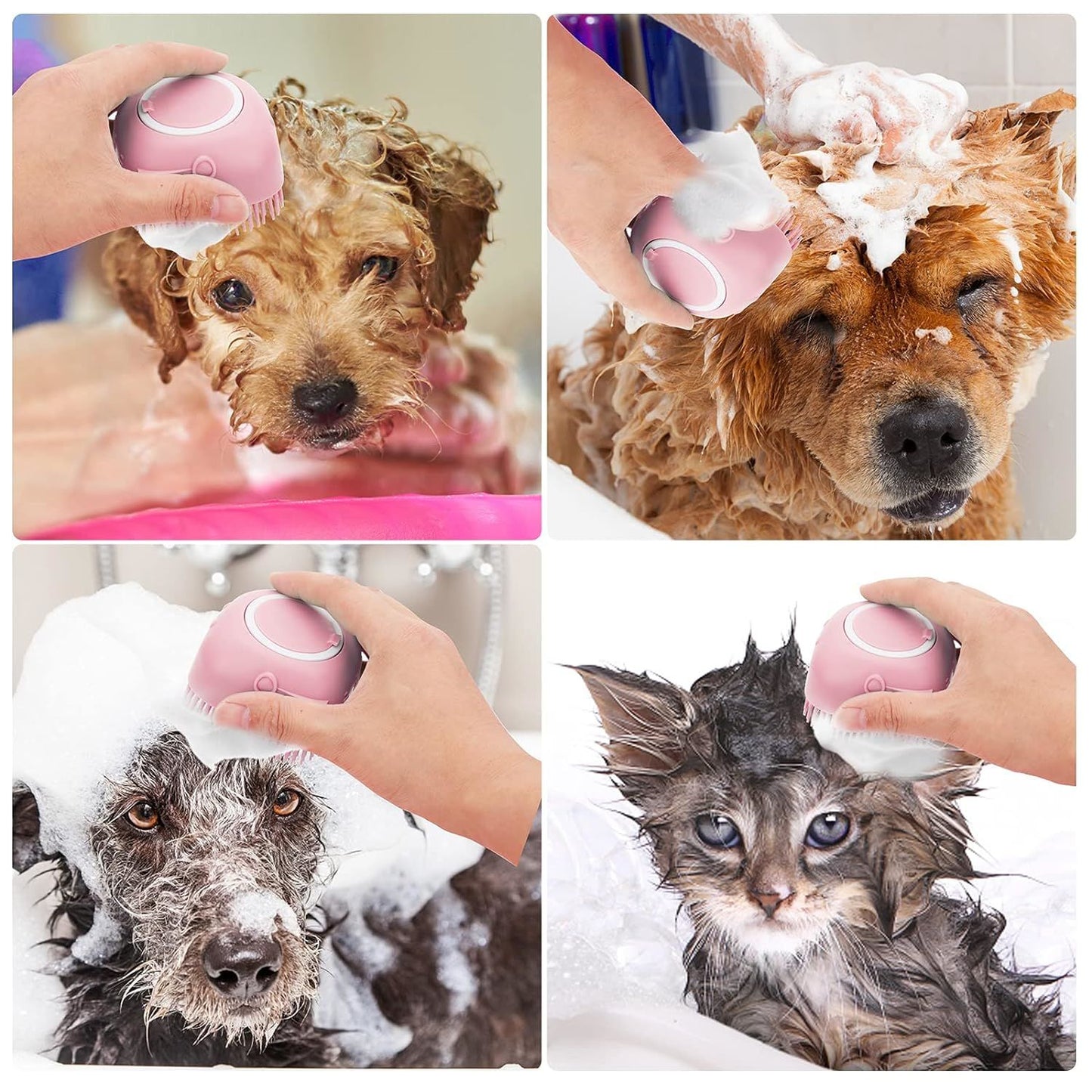 Dog Bath Brushes , Dog Bath Supplies, Dog Shampoo Brush, Dog Scrubber for Bath, Dog Grooming Supplies, Dog Bathing Brush, Puppy Essentials