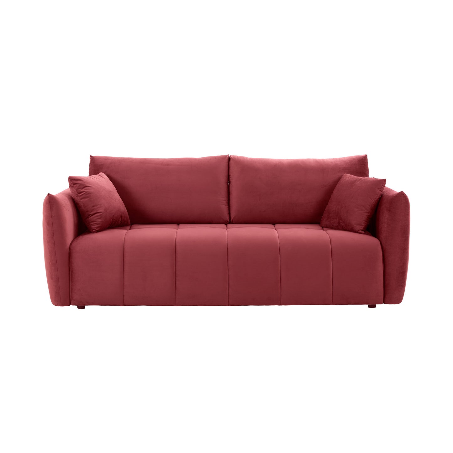 Sectional Sofa,3 seater sofa with 3 Pillows for Living Room,Velvet for bedroom, livingroom Wine Red