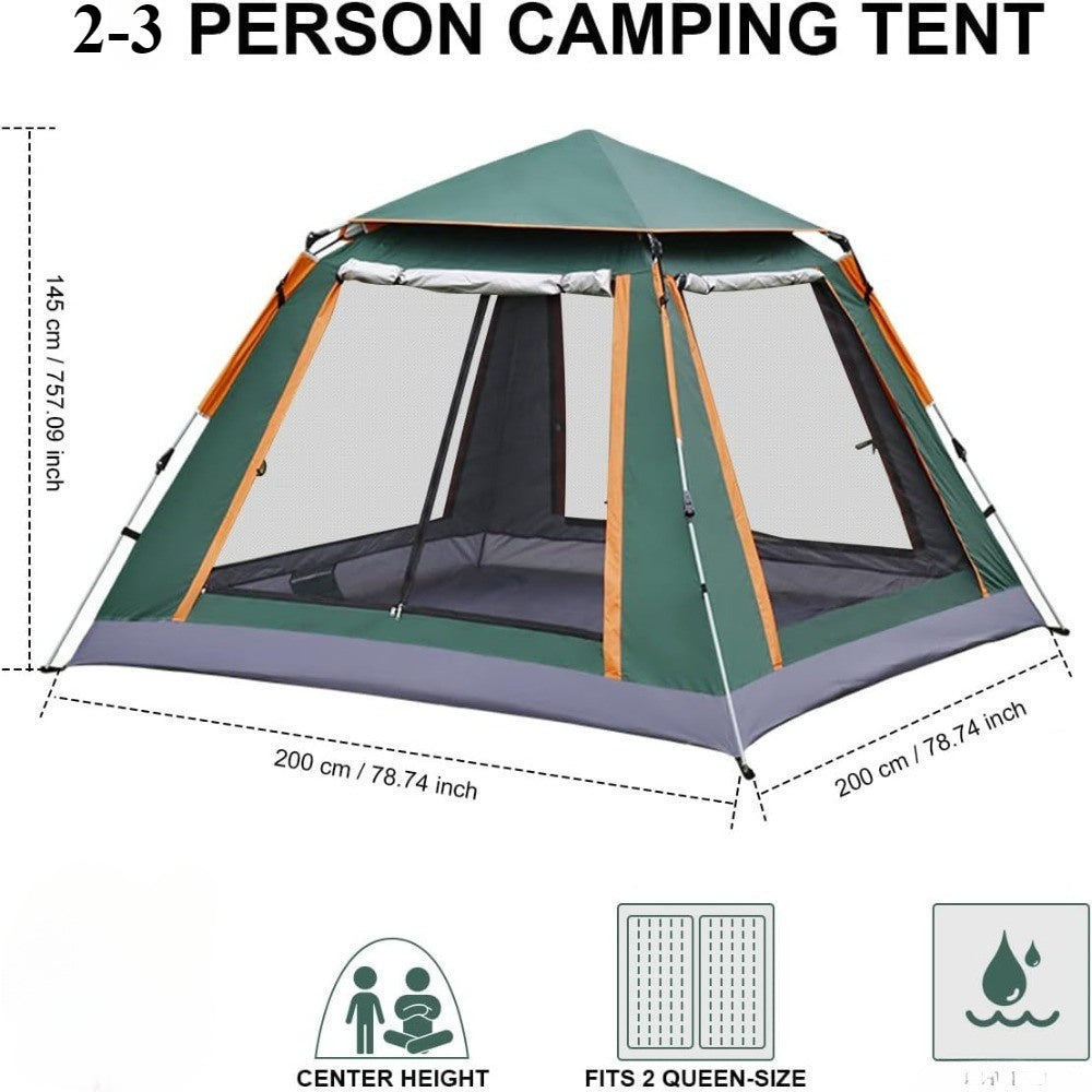 Automatic Camping Outdoor Pop-up Tent for Quick-Opening Tents 2-3 Person Canopy with Carrying Bag Easy to Set