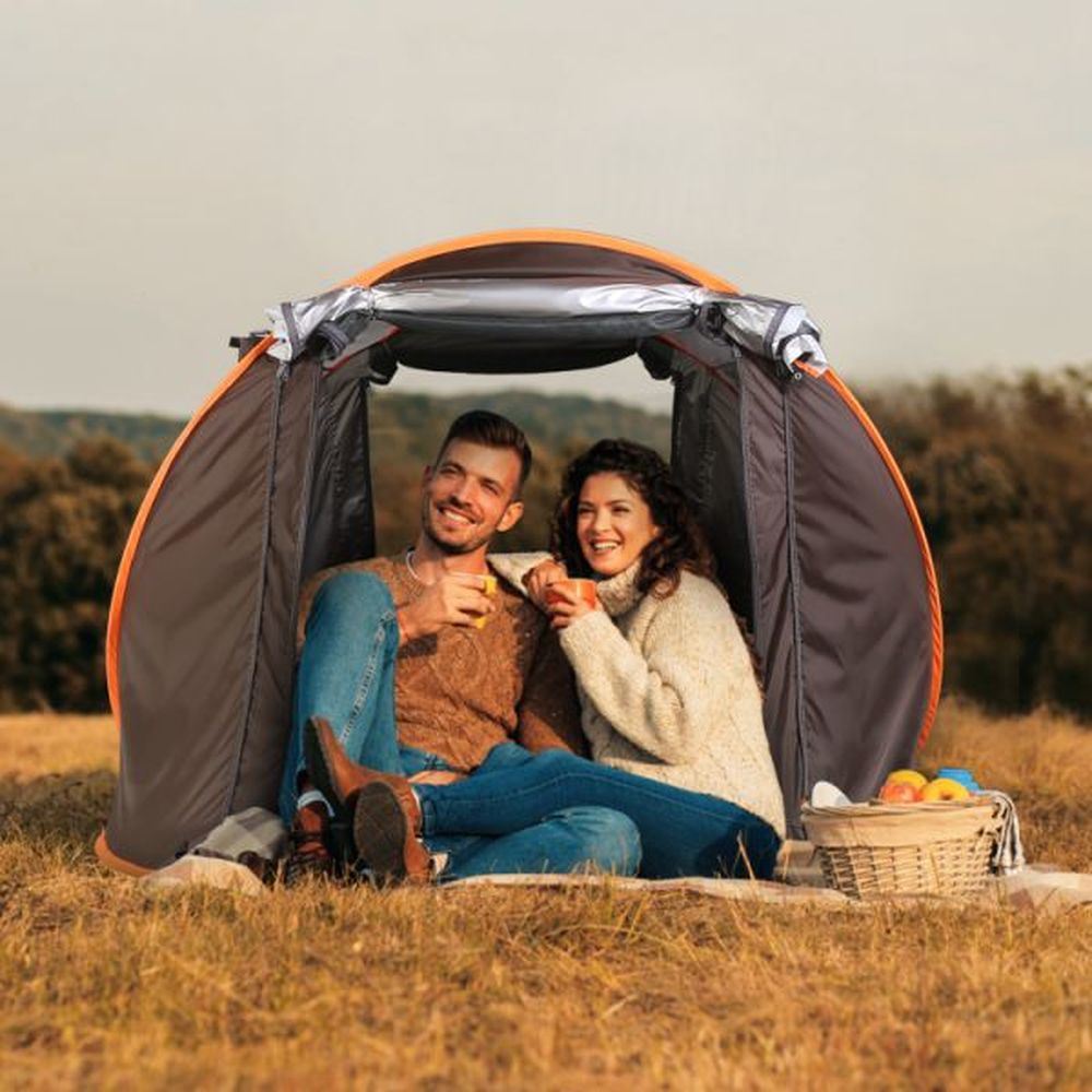 Pop up tent automatic setting camping tent waterproof instant setting tent, with 4 mosquito net windows, handbag, used for hiking, rock climbing, adventure, fishing