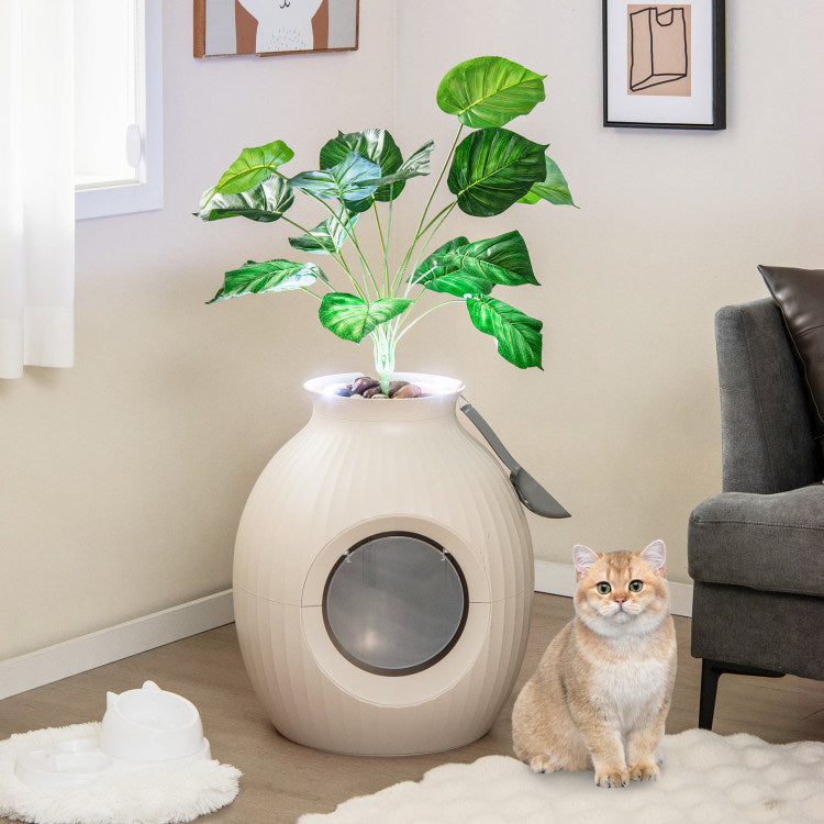 Smart Plant Cat Litter Box with Electronic Odor Removal & Sterilization