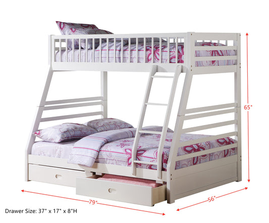 ACME Jason Bunk Bed (Twin/Full & Storage), Gray (1Set/2Ctn) 37840