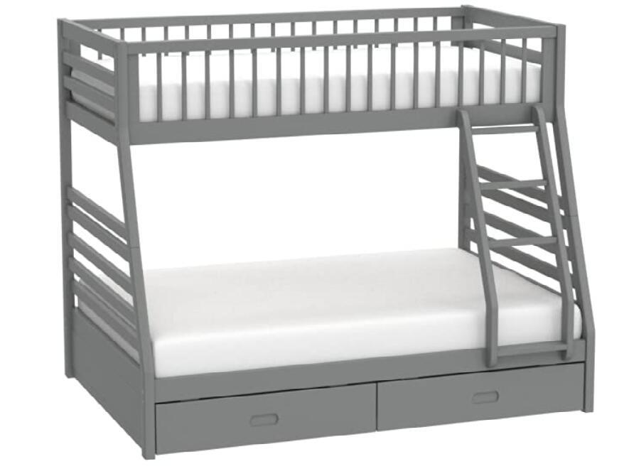 ACME Jason Bunk Bed (Twin/Full & Storage), Gray (1Set/2Ctn) 37840