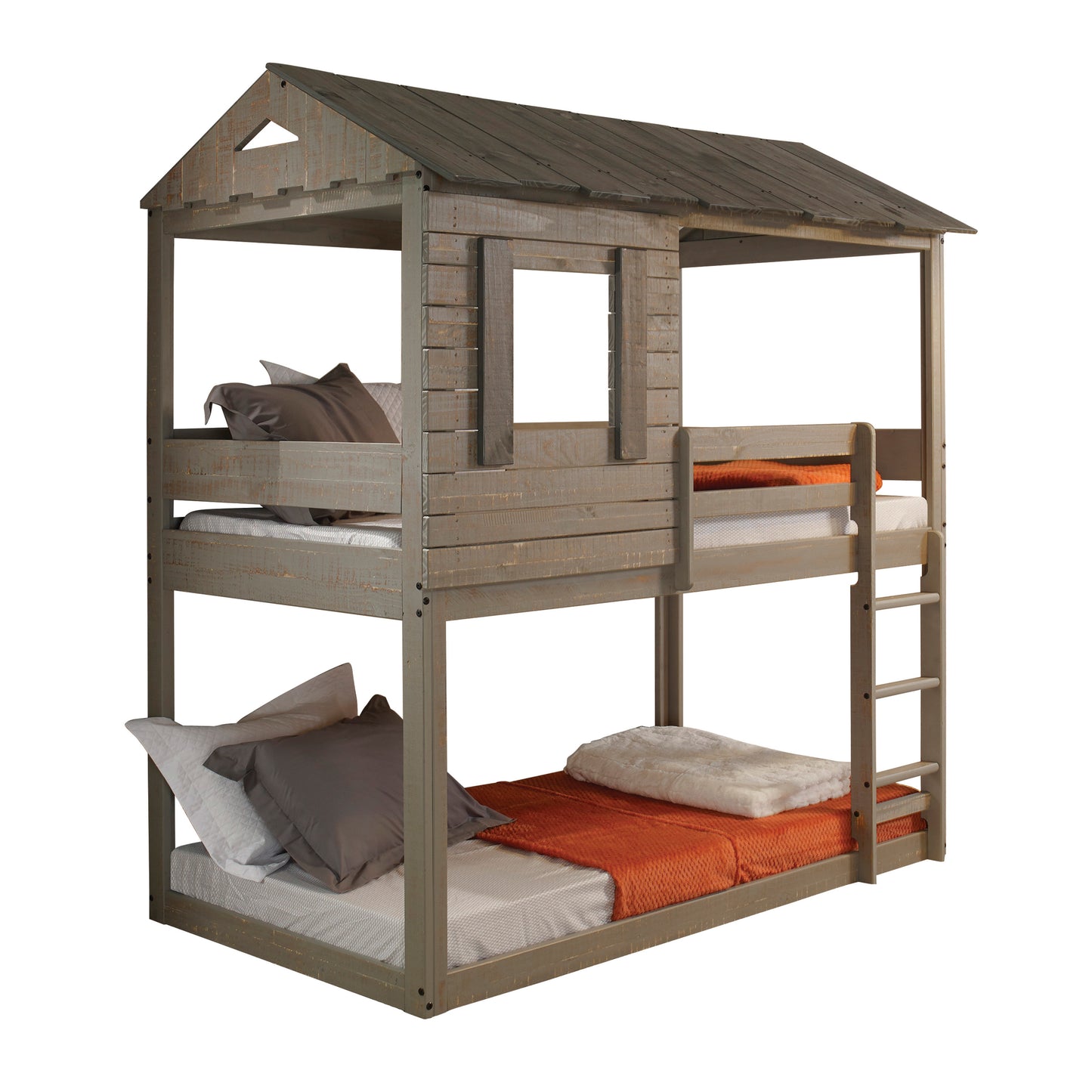 ACME Darlene Twin/Twin Bunk Bed, Rustic Gray 38140