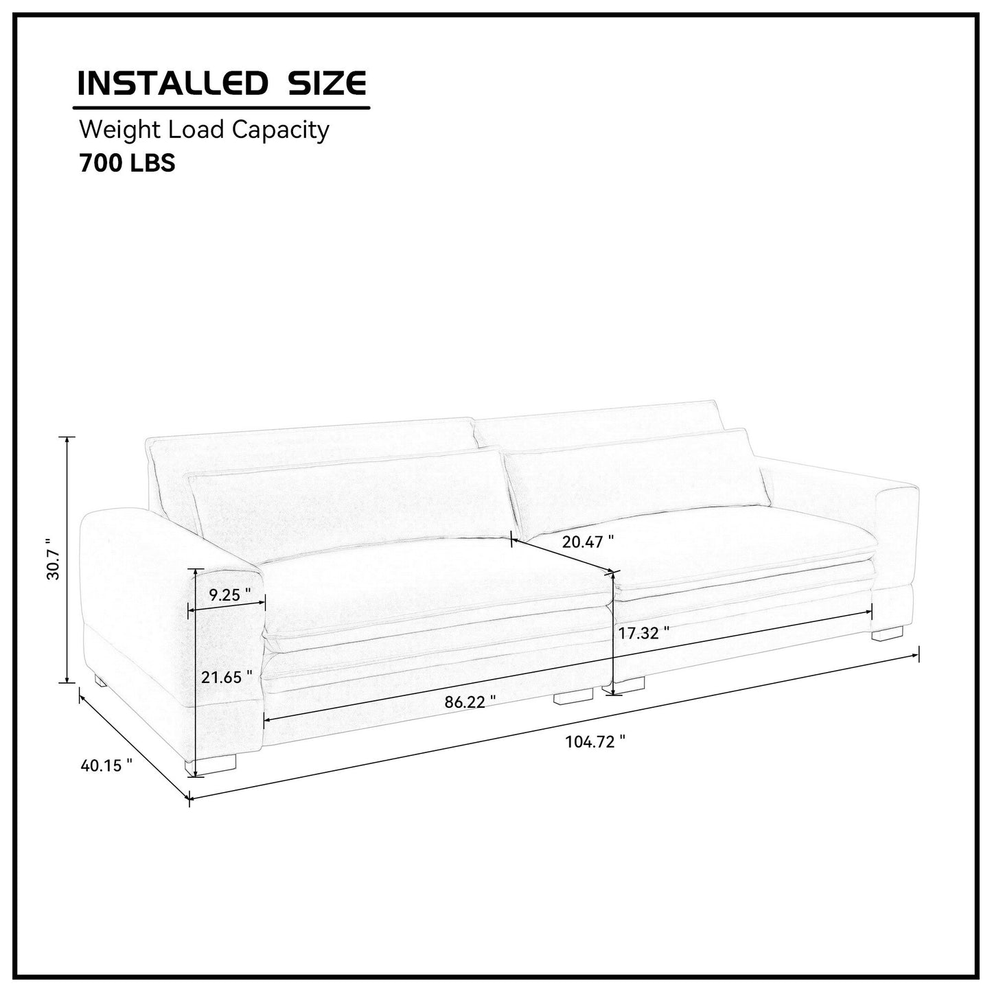 Mid-Century Sofa Couch Modern Upholstered Couch for Livingroom,Bedroom, Apartment, Home Office Beige