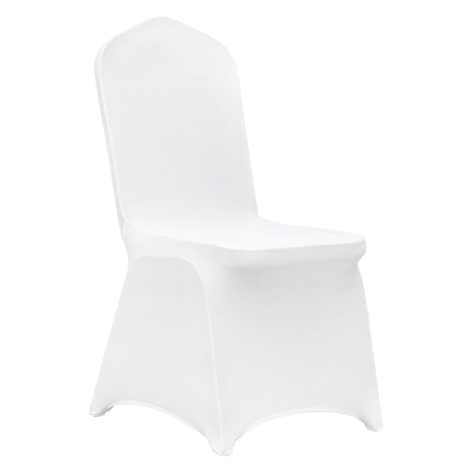 VEVOR 100 Pcs White Chair Covers Polyester Spandex Chair Cover Stretch Slipcovers for Wedding Party Dining Banquet Flat-Front Chair Covers