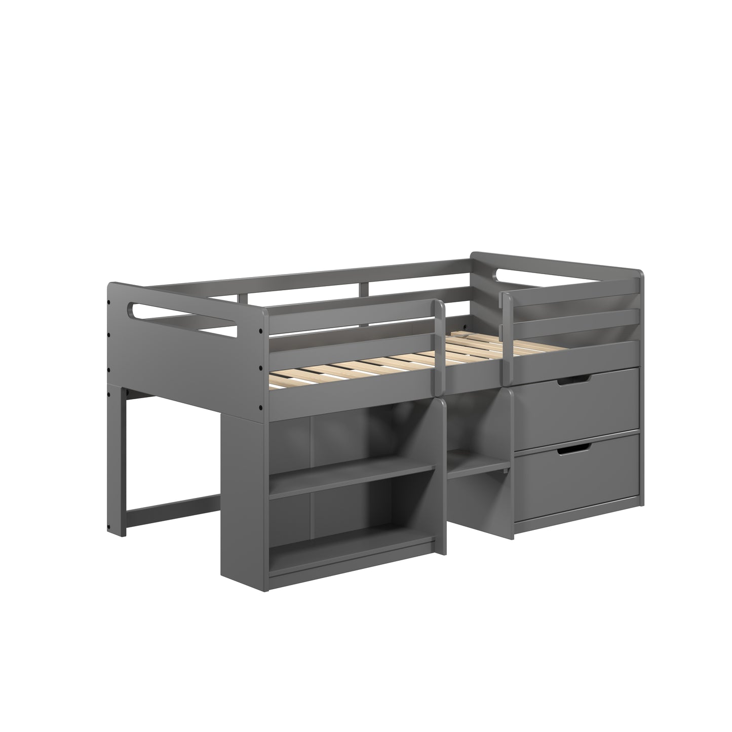 ACME Fabiana Twin Loft Bed w/Storage, Gray Finish BD01375