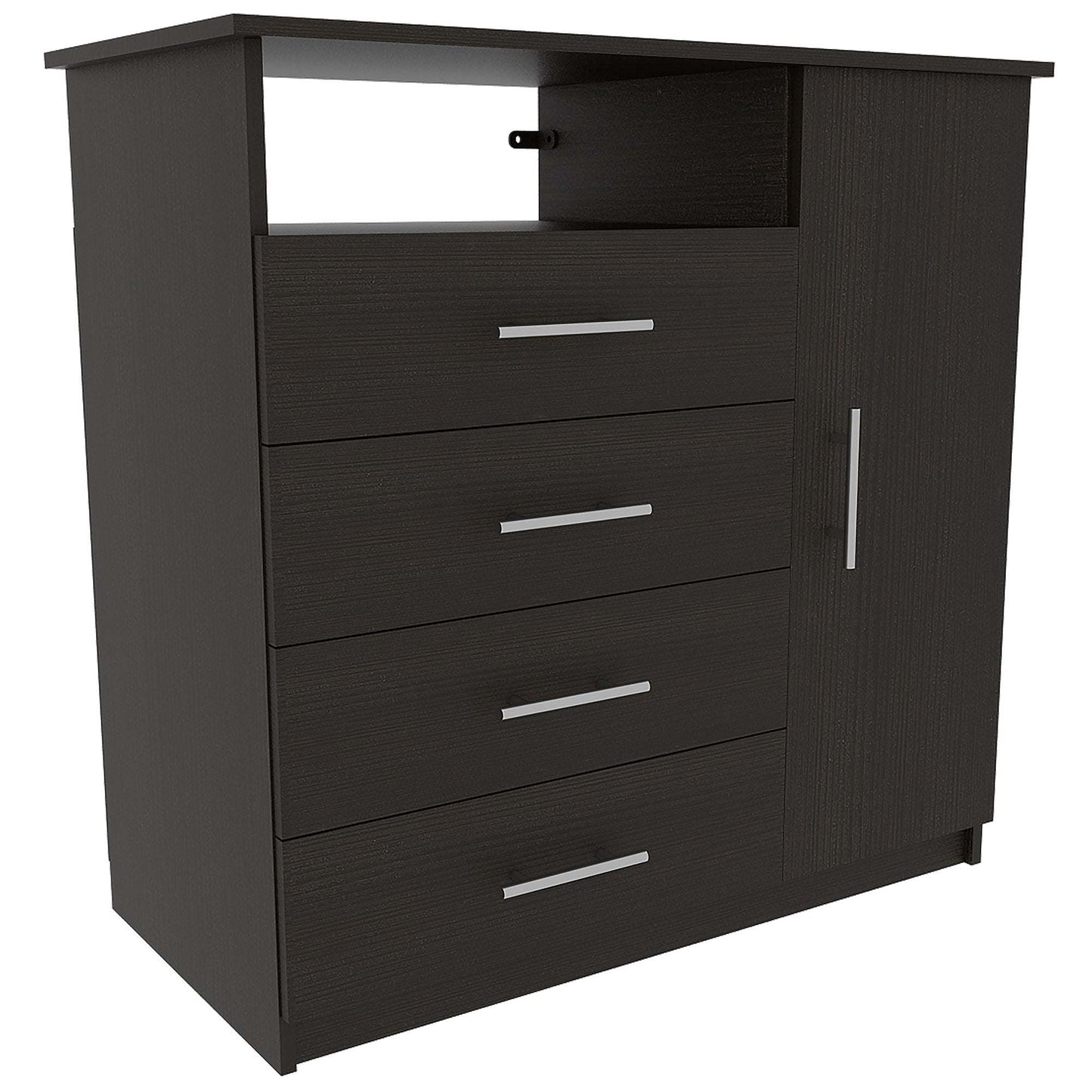 Bidrell 2 Piece Bedroom Set, London Armoire + Rioja 4 Drawer Dresser, Black