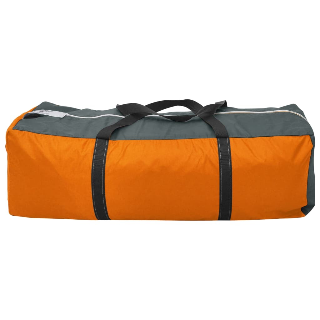 Camping Tent 9 Persons Fabric Gray and Orange