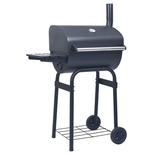 Charcoal BBQ Grill Smoker with Bottom Shelf Black